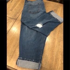 Plus size woman’s jean capris